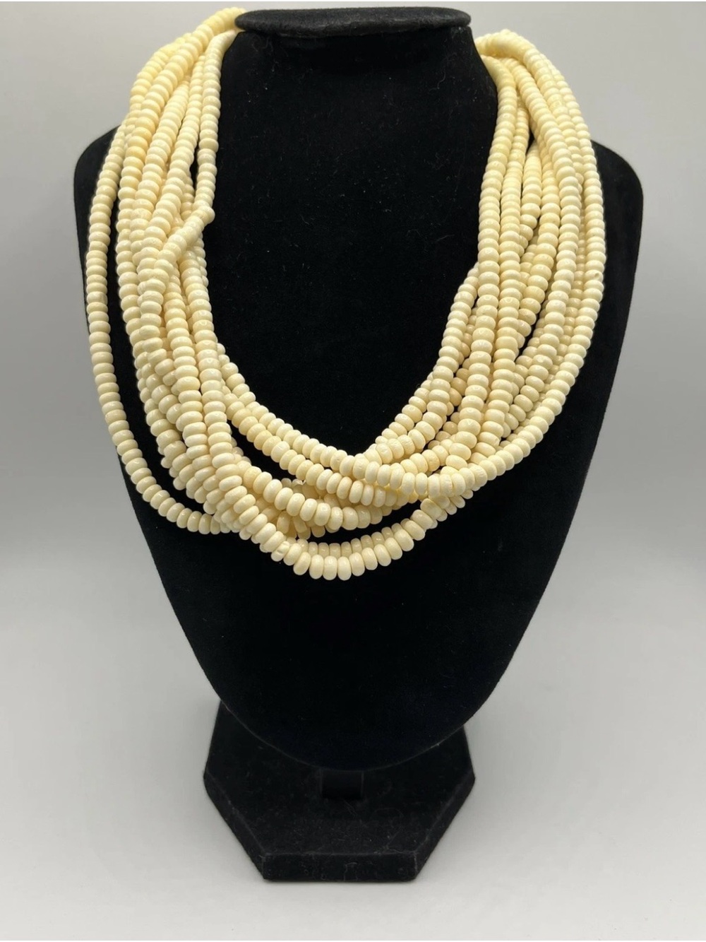 Multi-Strand Cream Beaded Necklace - Women Jewelry